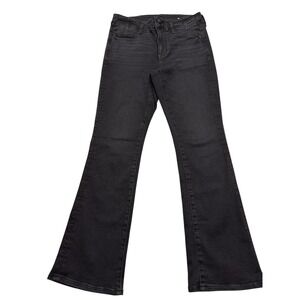 American‎ Eagle Outfitters Women's Black Flare Jeans Next Level Stretch Size 6
